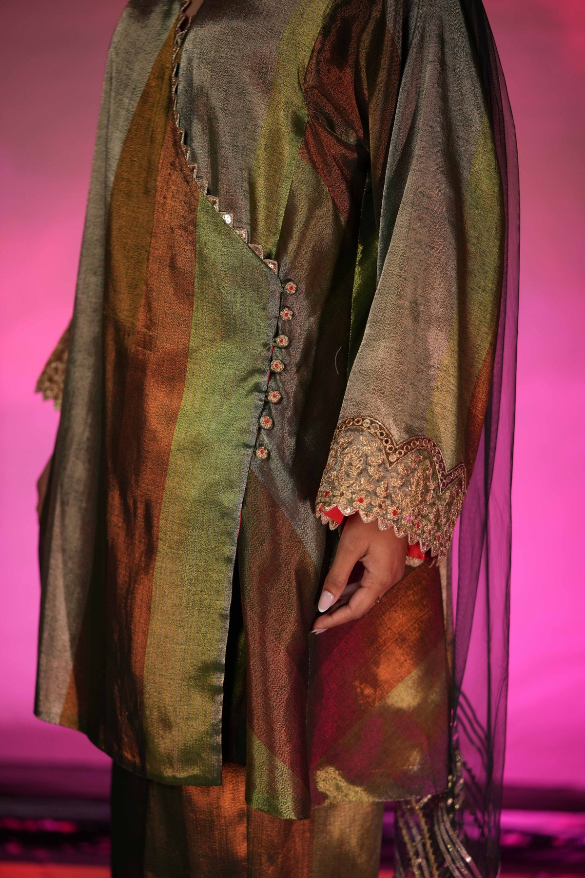 Hariyali Angrakha Kurta Set