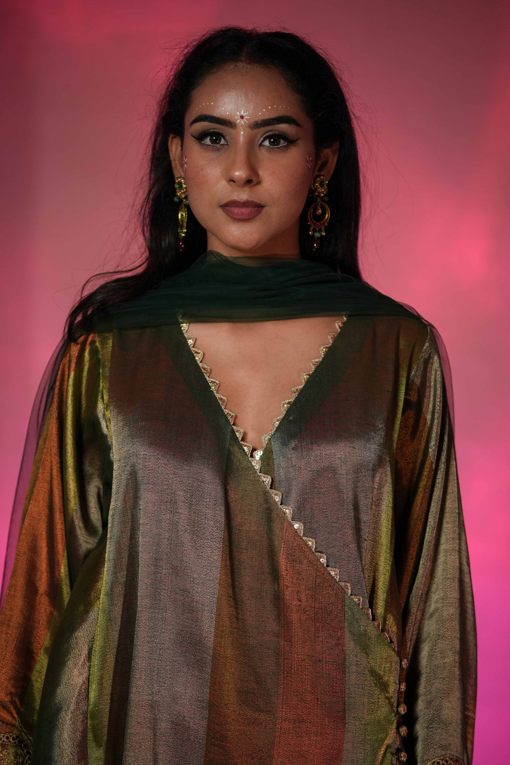 Hariyali Angrakha Kurta Set