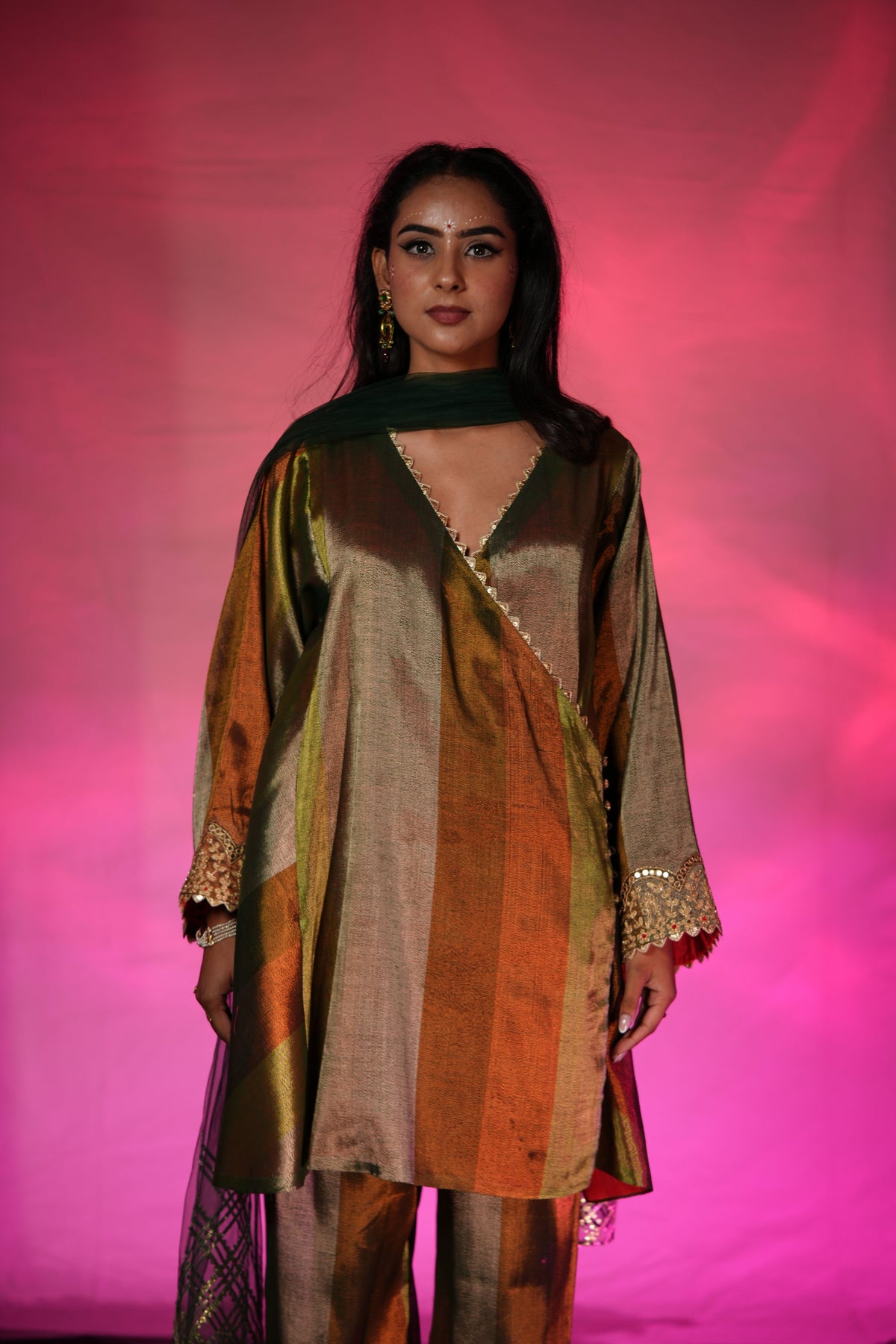 Hariyali Angrakha Kurta Set