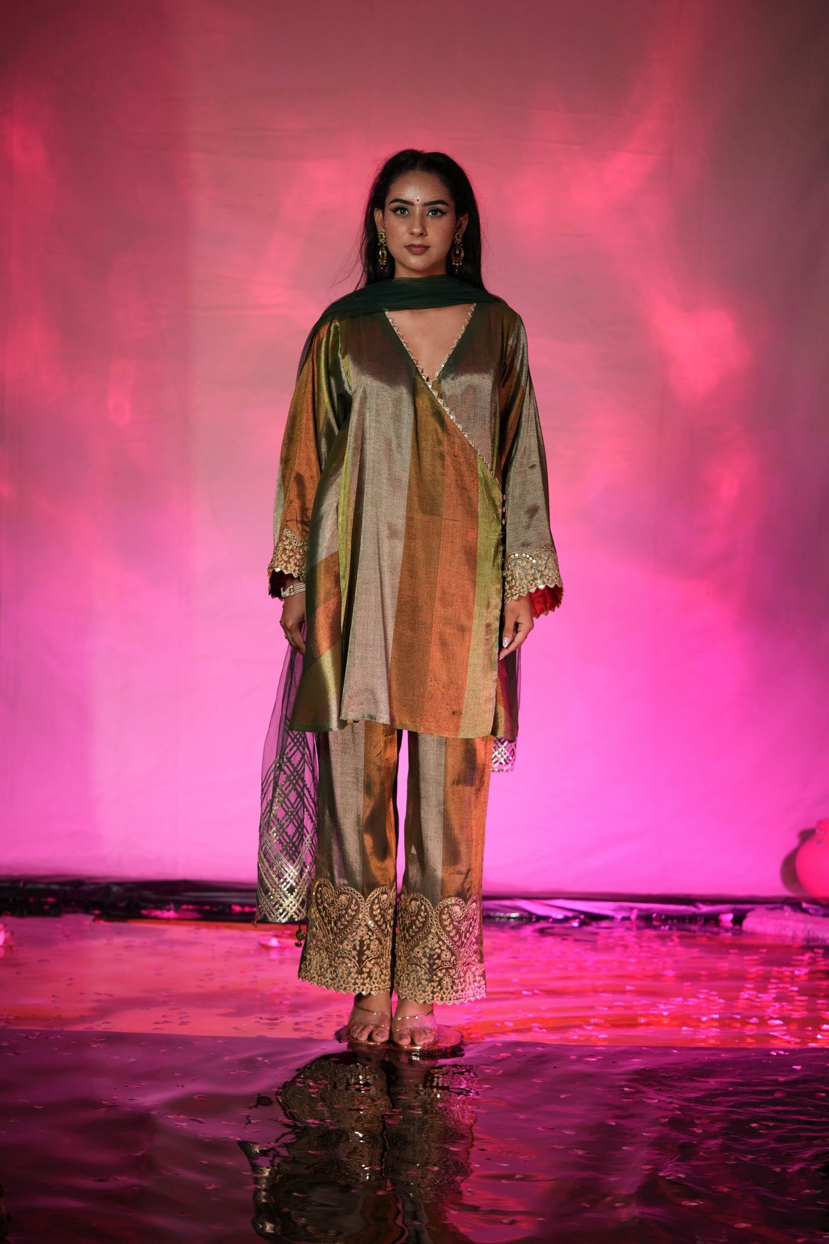 Hariyali Angrakha Kurta Set